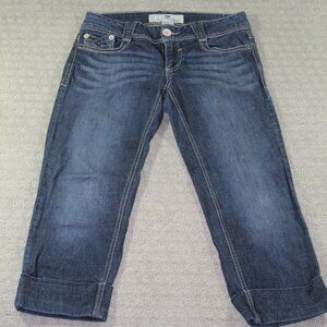 Vintage 90s Jolt Women's Sz 7 Capri Cuffed Blue Jeans